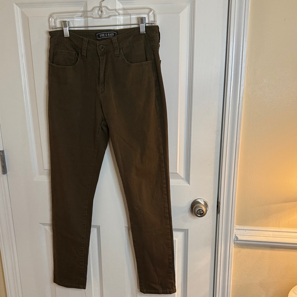 Fire and Rain Olive Green Chinos for Men